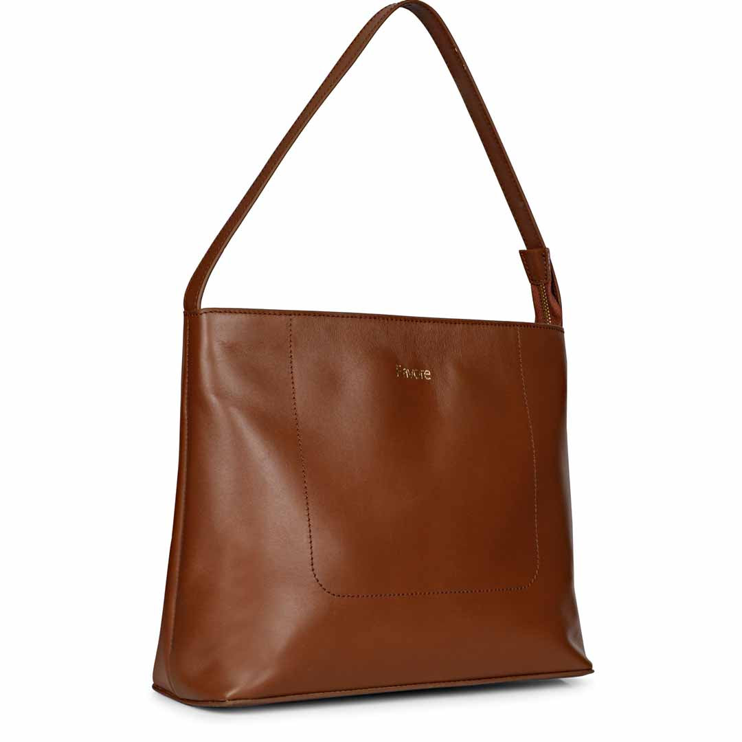 Favore Women Dark Brown Leather Shoulder Bags