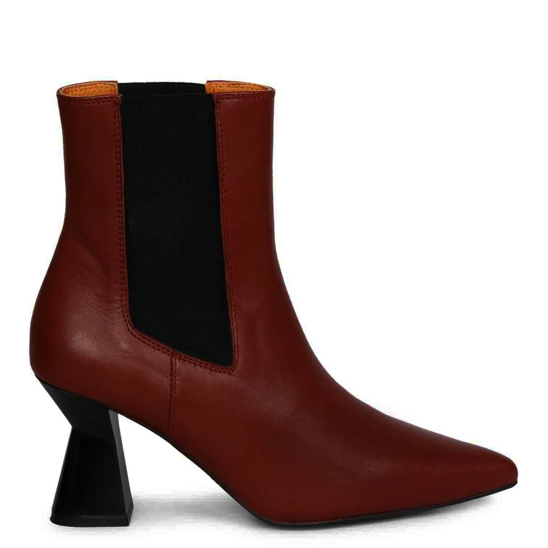 Ankle Boot Women's Chelsea Leather Boots Strasse Paris Women'S High Heel Ankle Chelsea Boots With Side Zipper For Womens Girls Boots For Women