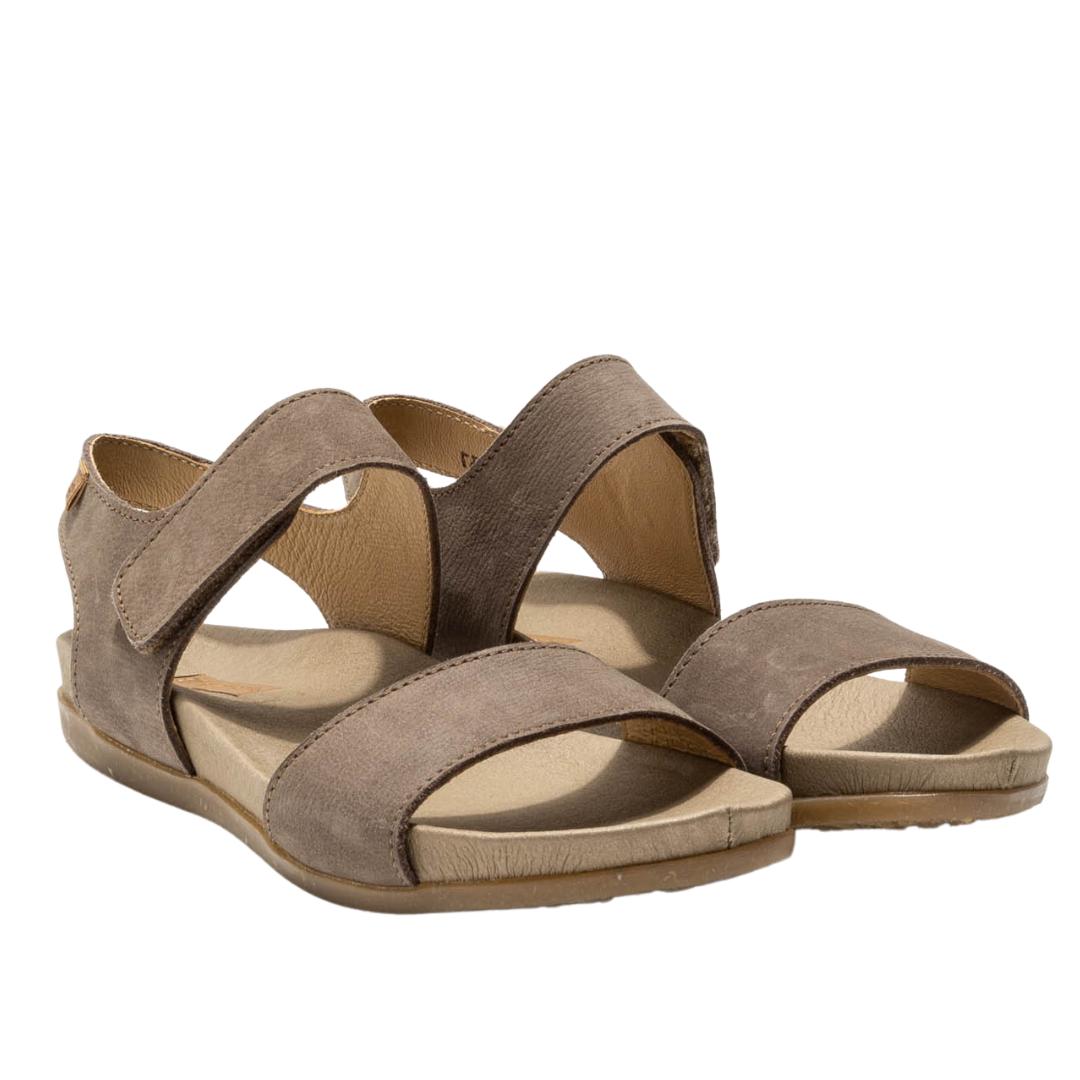 El Naturalista Plume Embellished Leather Block Sandals with Buckle