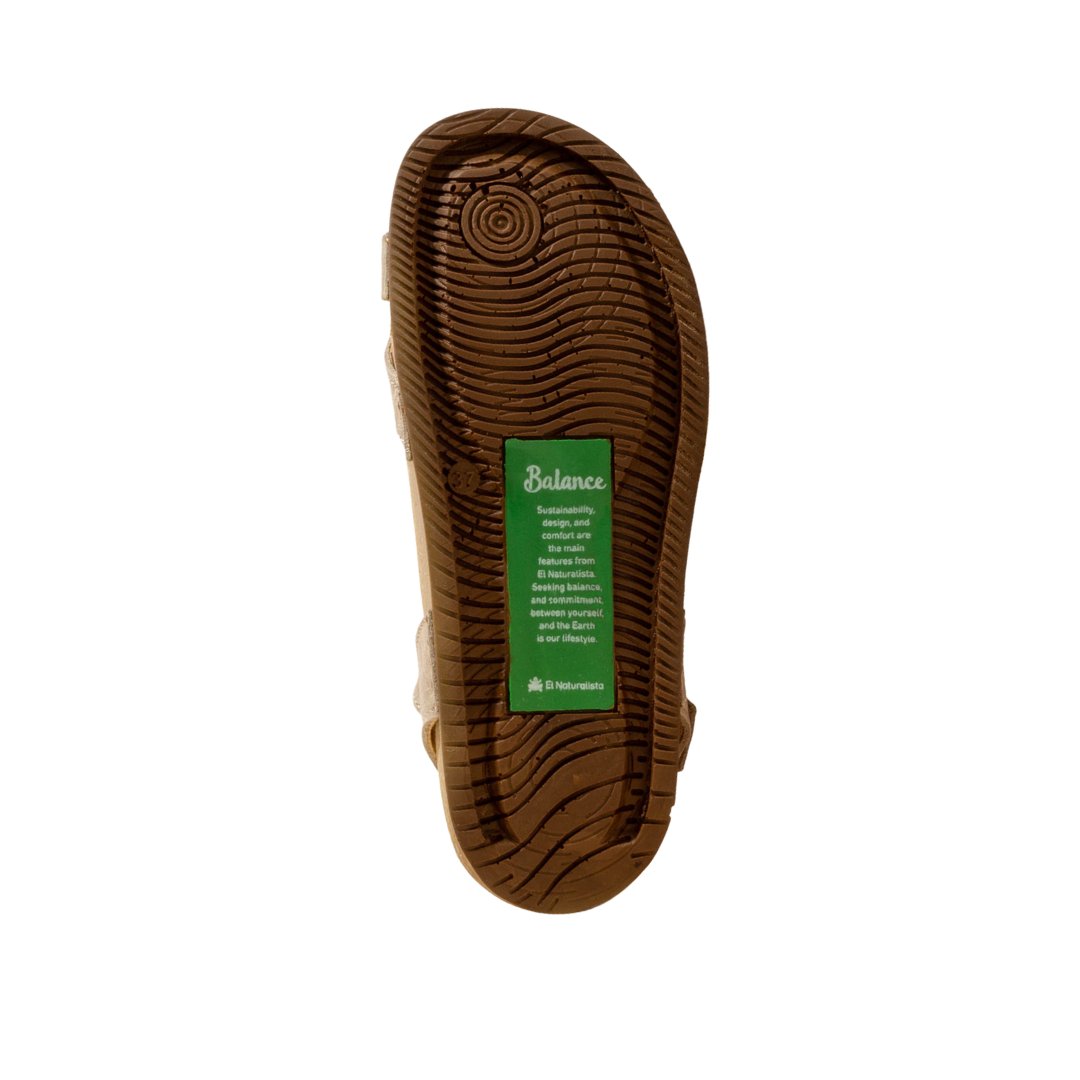 El Naturalista Piedra Embellished Leather Block Sandals with Buckle