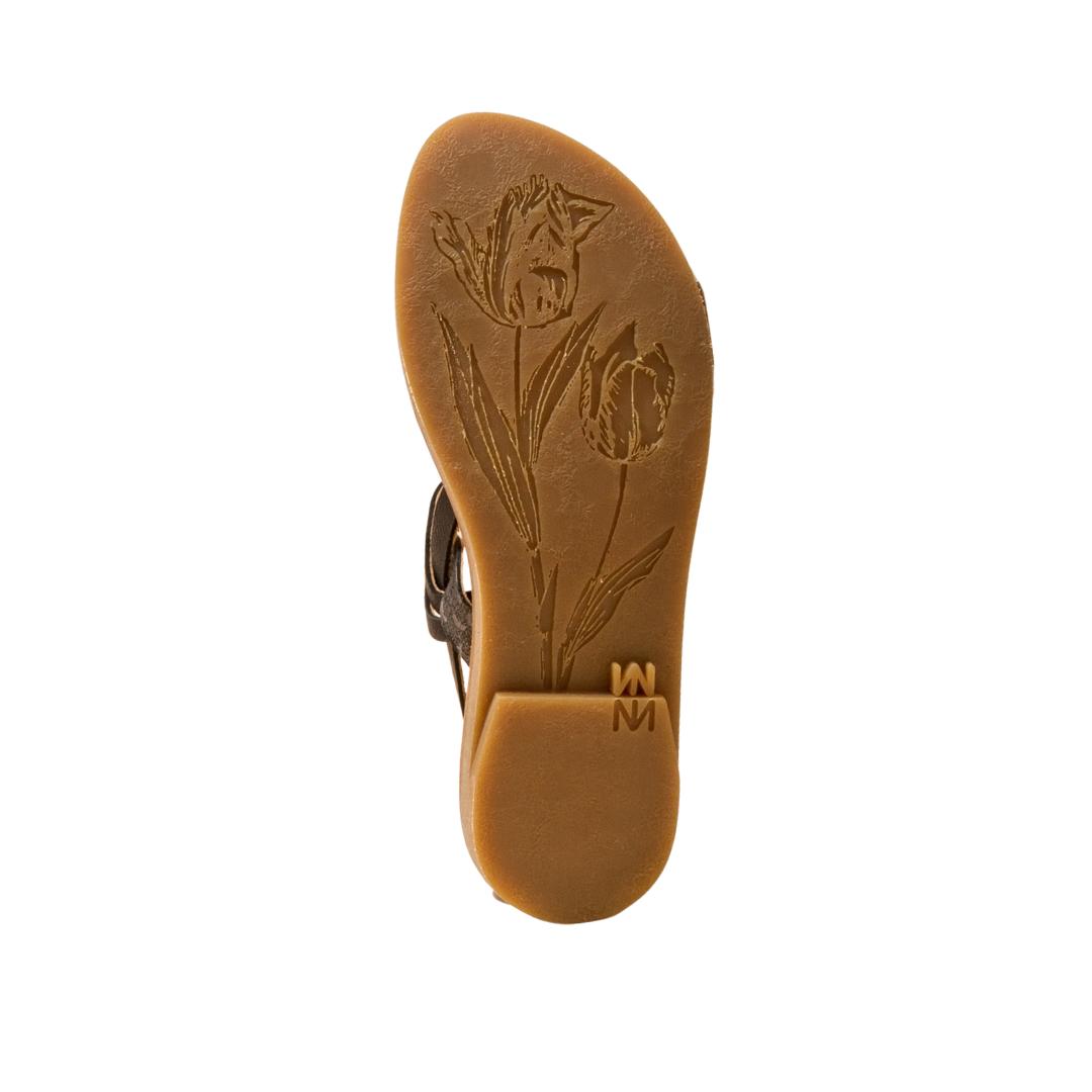 El Naturalista Carbon Embellished Leather Block Sandals with Buckle