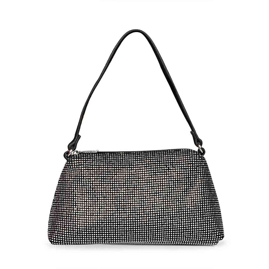 Eliza Crystal Embellished Black Leather Mini Handbags