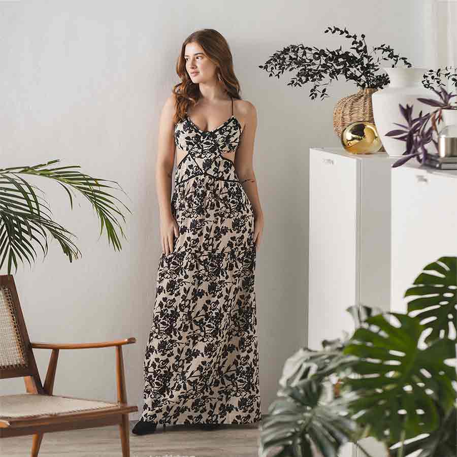 waist cut out dress india House Of Exotique