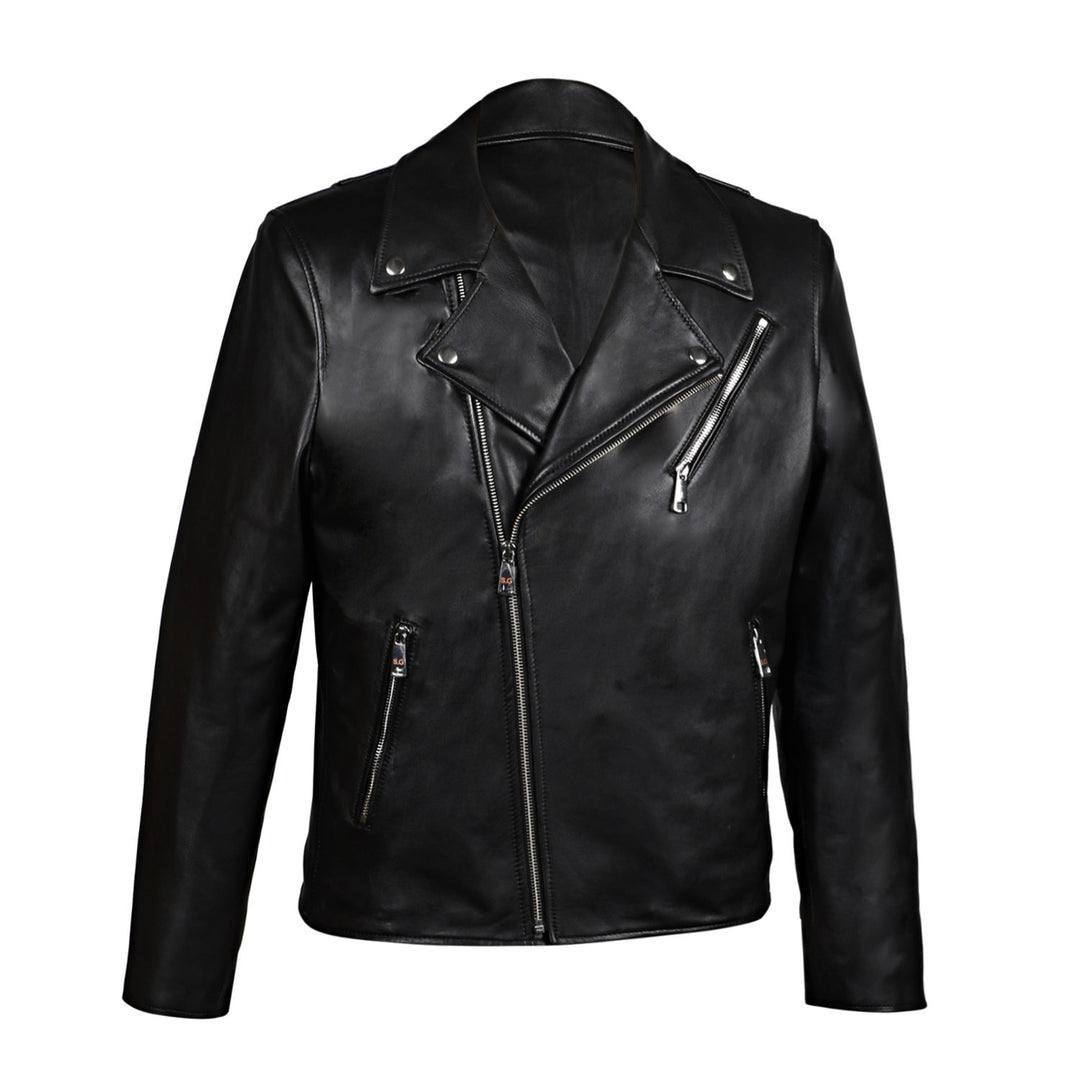 Saint Logan Men's Black Leather Biker Style Jackets