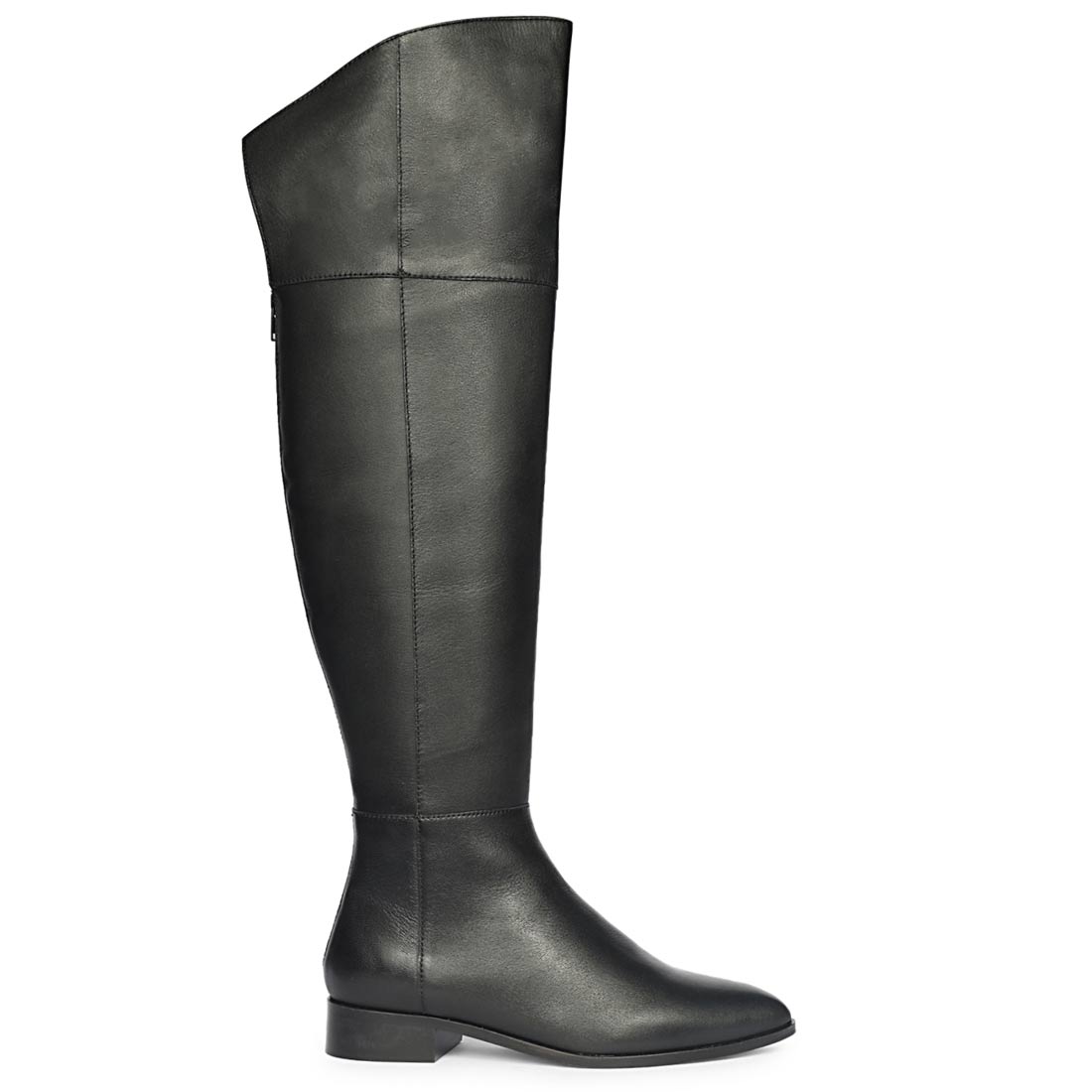 Saint Grace Black Leather Above The Knee Boots – SaintG India