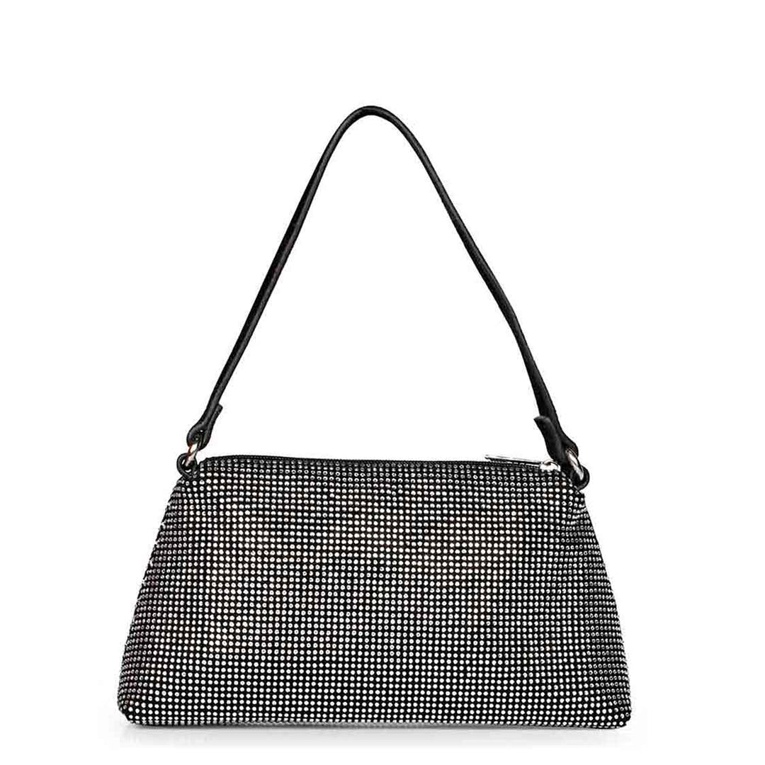 Eliza Crystal Embellished Black Leather Mini Handbags