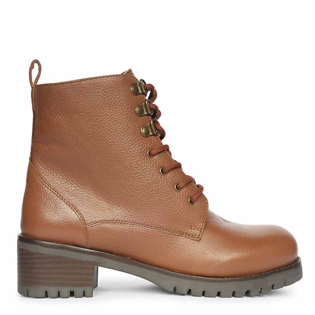 HOT Leather Boots Tan Lace Up Ankle Boots Saint Moira Tan