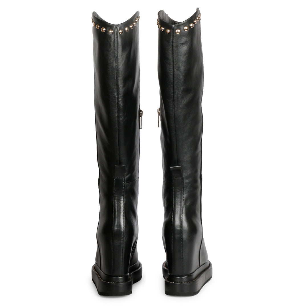 Saint Adelmo's Trendy Long Boots in Black Leather