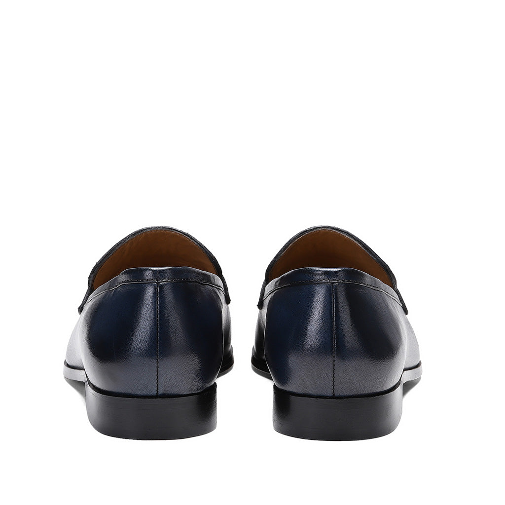 Saint Lukonin  Toned Navy Leather Loafers - SaintG
