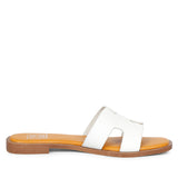 ViviBlu White Leather Flat Sandals