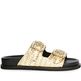 Avelyn Gold Flat Sandals
