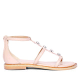 Saint Arlia Rivoli Stone Studded Light Pink Leather Sandals