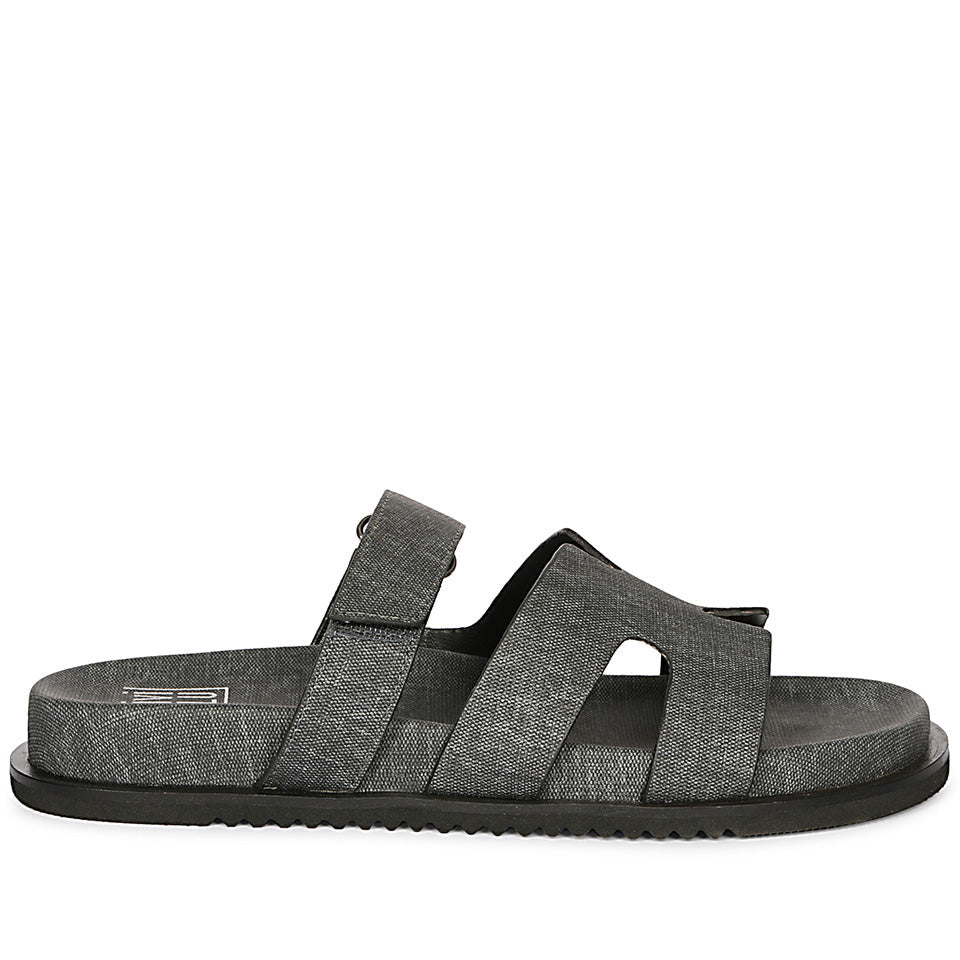 Ivanel Grey Flat Sandals