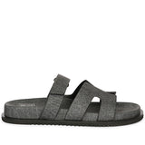 Ivanel Grey Flat Sandals