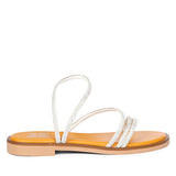 ViviBlu White Leather Flat Sandals