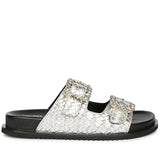 Avelyn Silver Flat Sandals