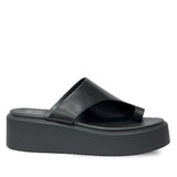 ViviBlu Black Leather Platform Sandals