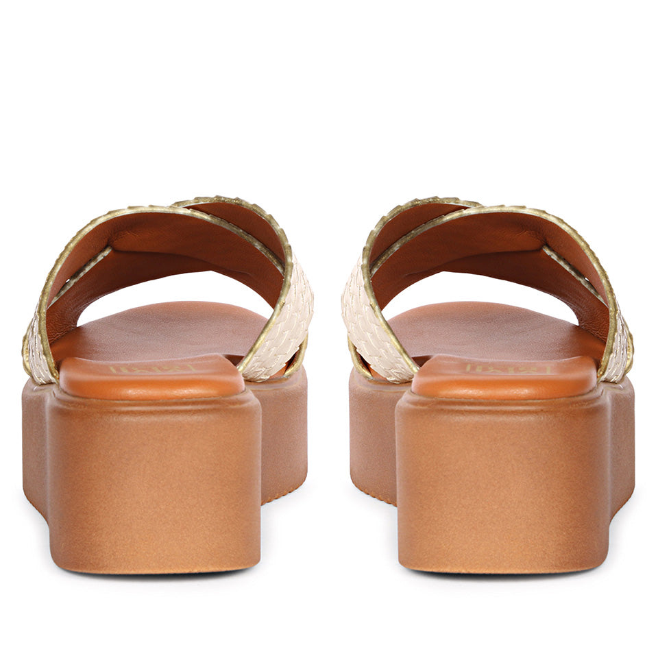 Faelyn Gold Platform Sandals