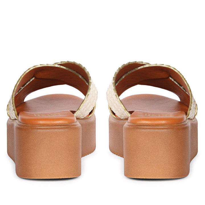 Faelyn Gold Platform Sandals