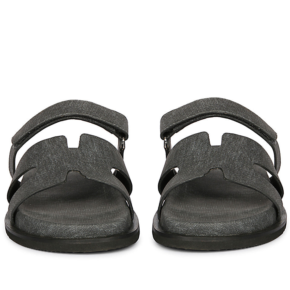 Ivanel Grey Flat Sandals