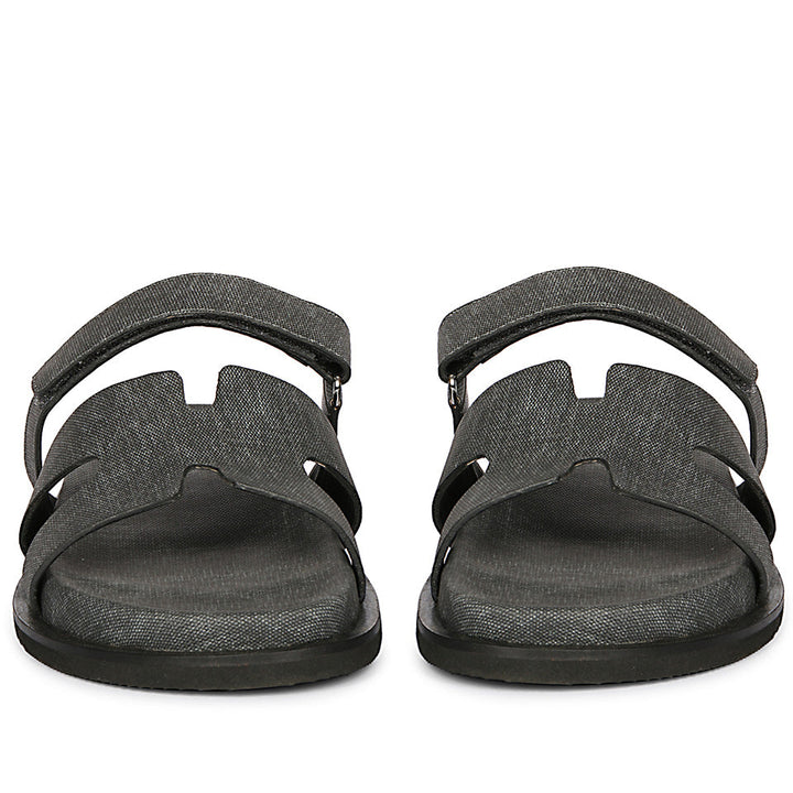 Ivanel Grey Flat Sandals