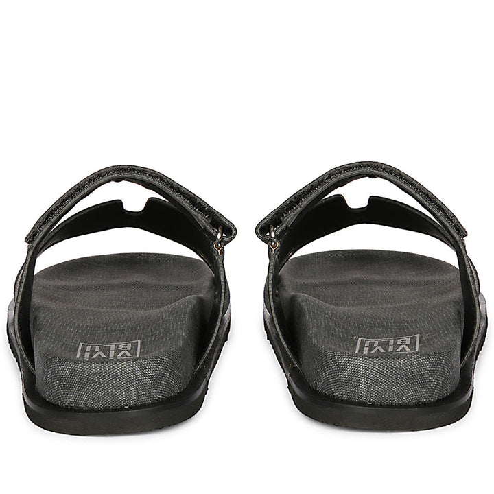Ivanel Grey Flat Sandals