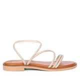 ViviBlu Champagne Leather Flat Sandals