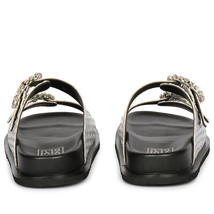 Avelyn Silver Flat Sandals