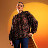 Saint Daphne Onyx  Blossom Dobby Top