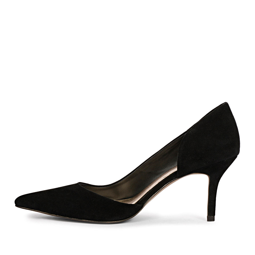 Marc Fisher Women's Zala Pointed Toe Pump - Black Suede Block Heel - Dress Shoes For Work Or Night Out