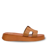 ViviBlu Tan Leather Platform Sandals