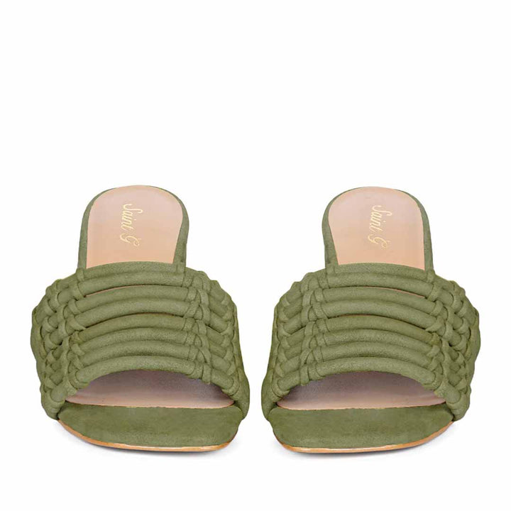 Bethany Strappy Safari Suede Leather Block Heels