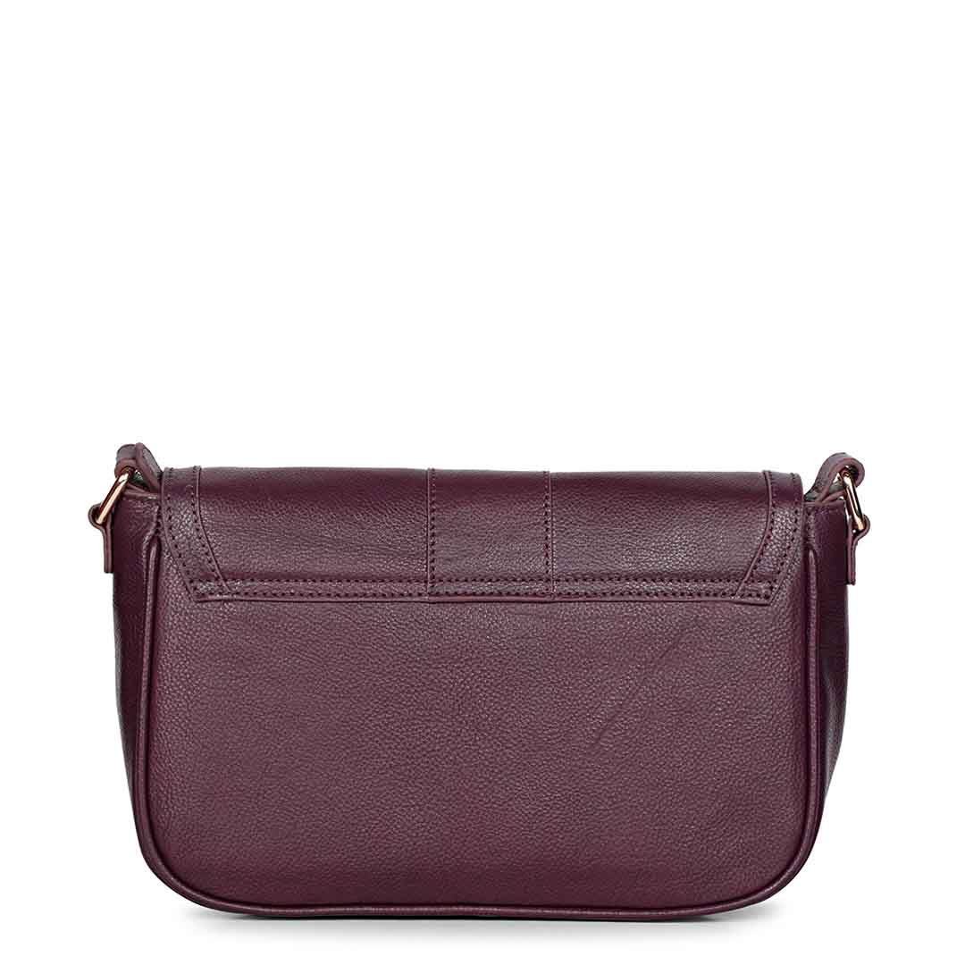 Favore Women Burgundy Leather Sling Bags