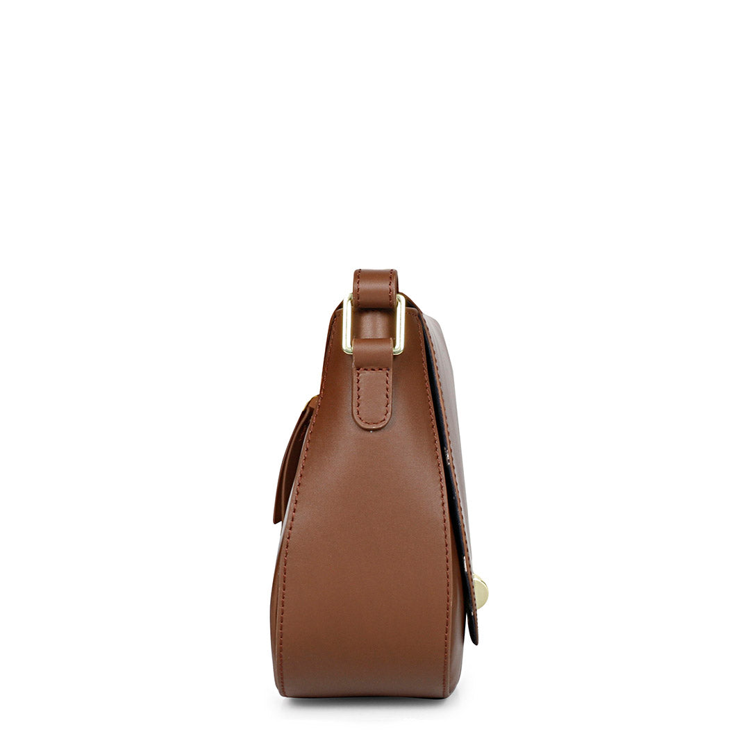 Favore Women Dark Brown Leather Saddle Bags