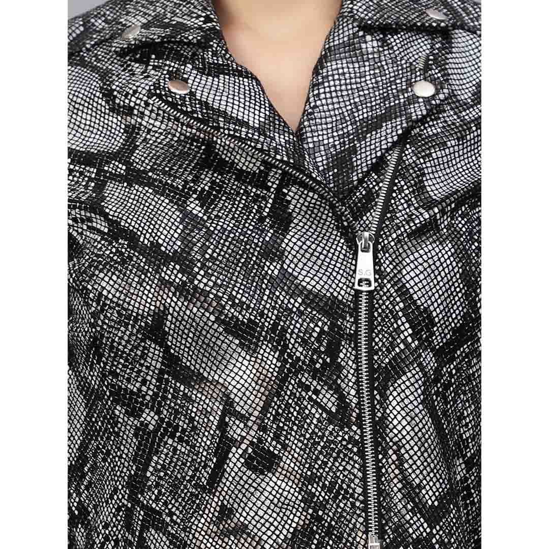 Saint Evie Grey Leather Women Jackets