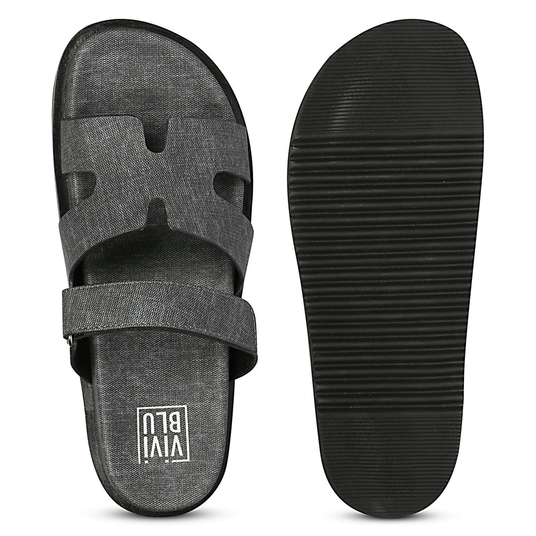 Ivanel Grey Flat Sandals