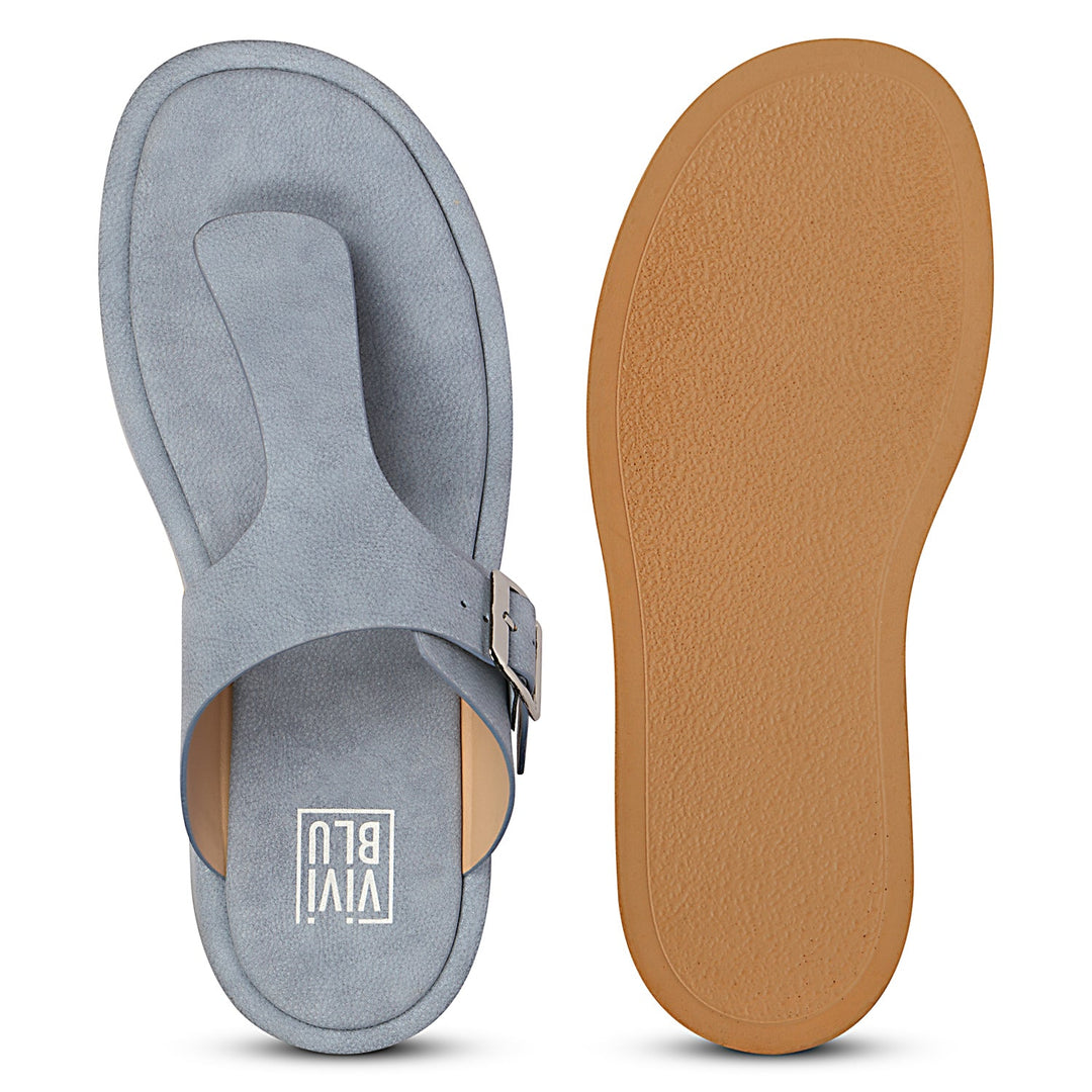 Lirica Blue Flat Sandals