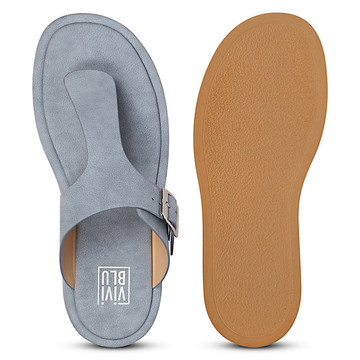 Lirica Blue Flat Sandals