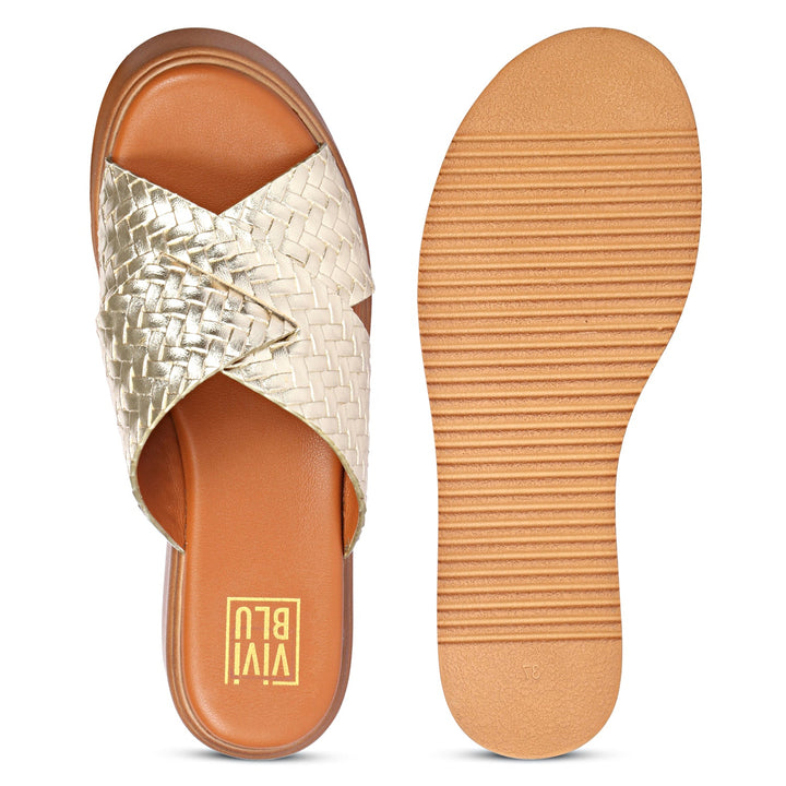 Faelyn Gold Platform Sandals