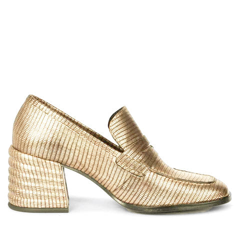 Saint Riona Platin Metallic Leather Handcrafted Moccasins