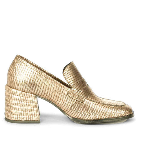 Saint Riona Platin Metallic Leather Handcrafted Moccasins