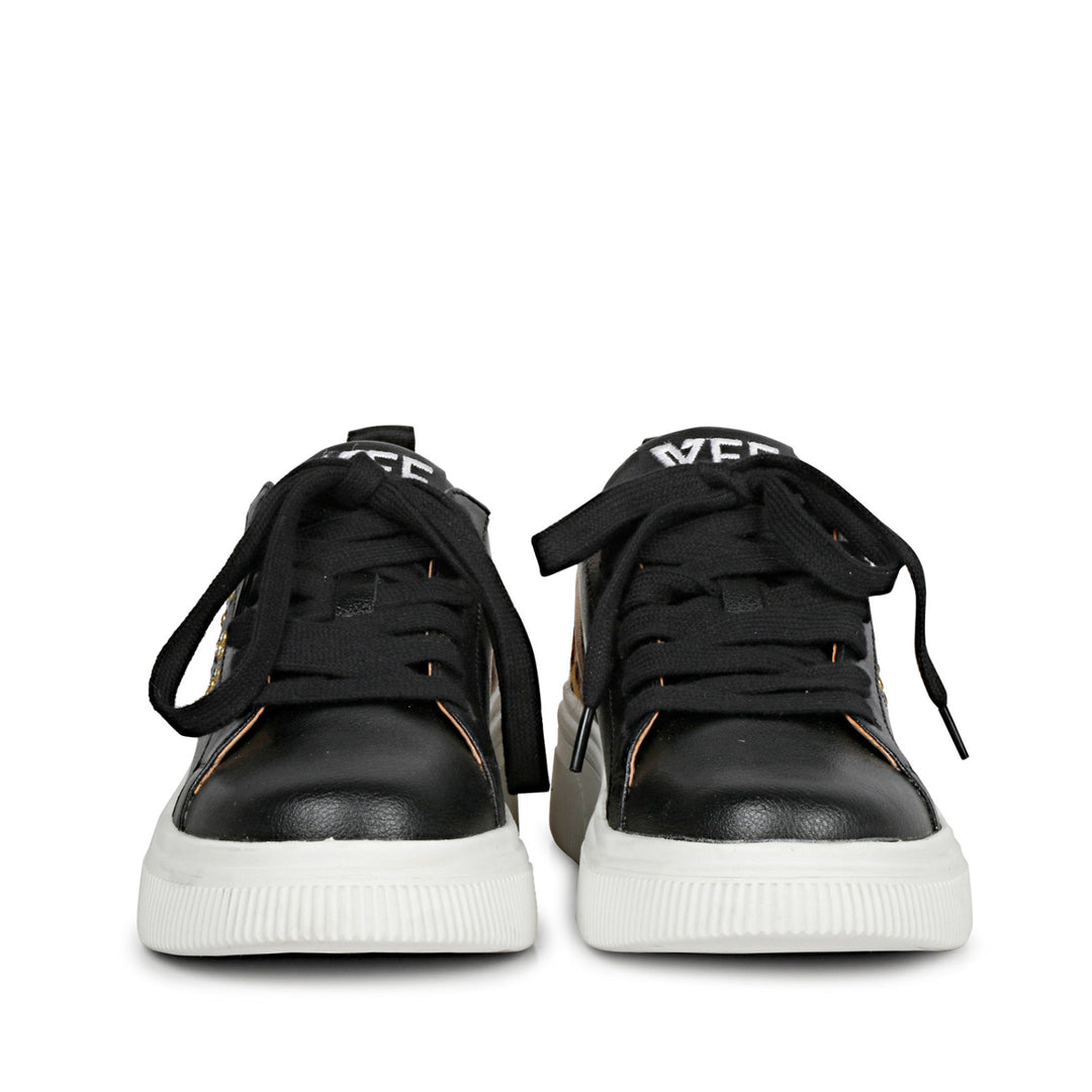 SaintG Womens Black Leather Sneaker