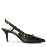 Saint Petra Studded Black Leather Pumps