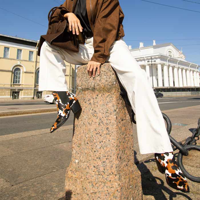 Saint Morrison Multi Pony Hair Leather Ankle Boots