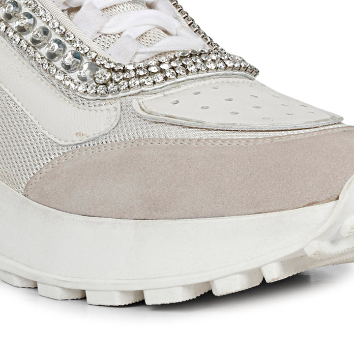 SaintG Womens White Leather Sneakers