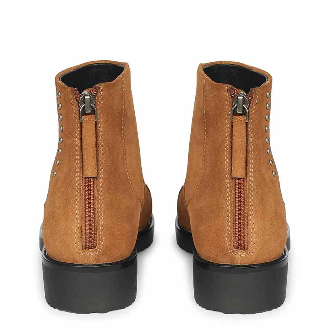 Giada Tan Suede Ankle Boots