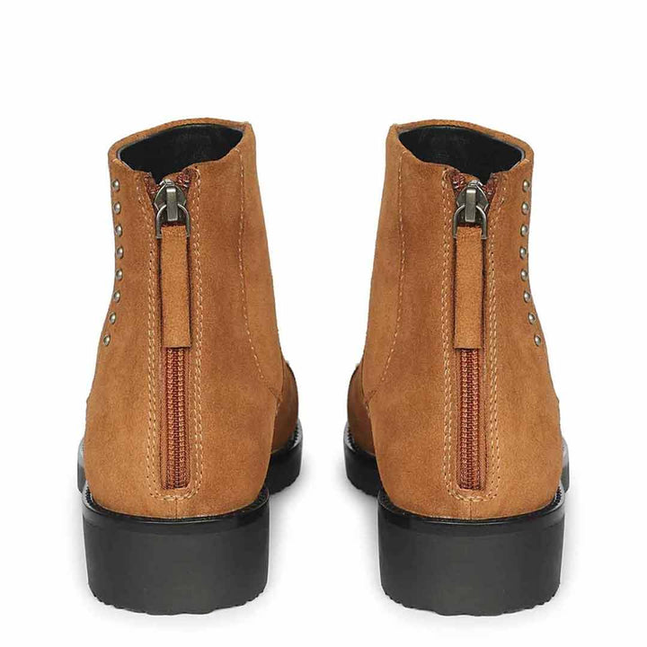 Giada Tan Suede Ankle Boots
