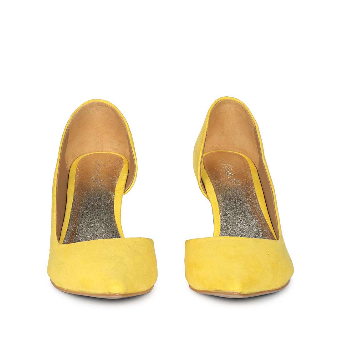 Saint Layla Yellow Suede Leather Pumps