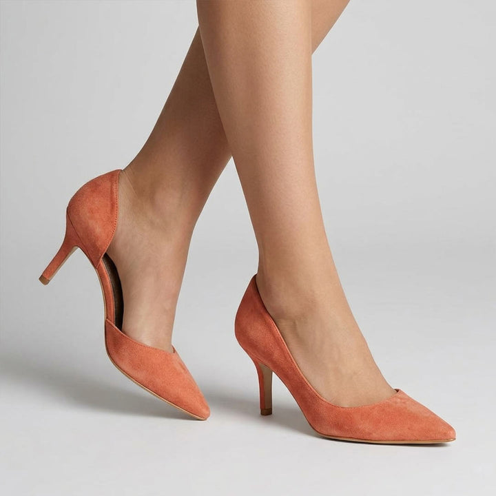 Saint Layla Orange Suede Leather Pumps
