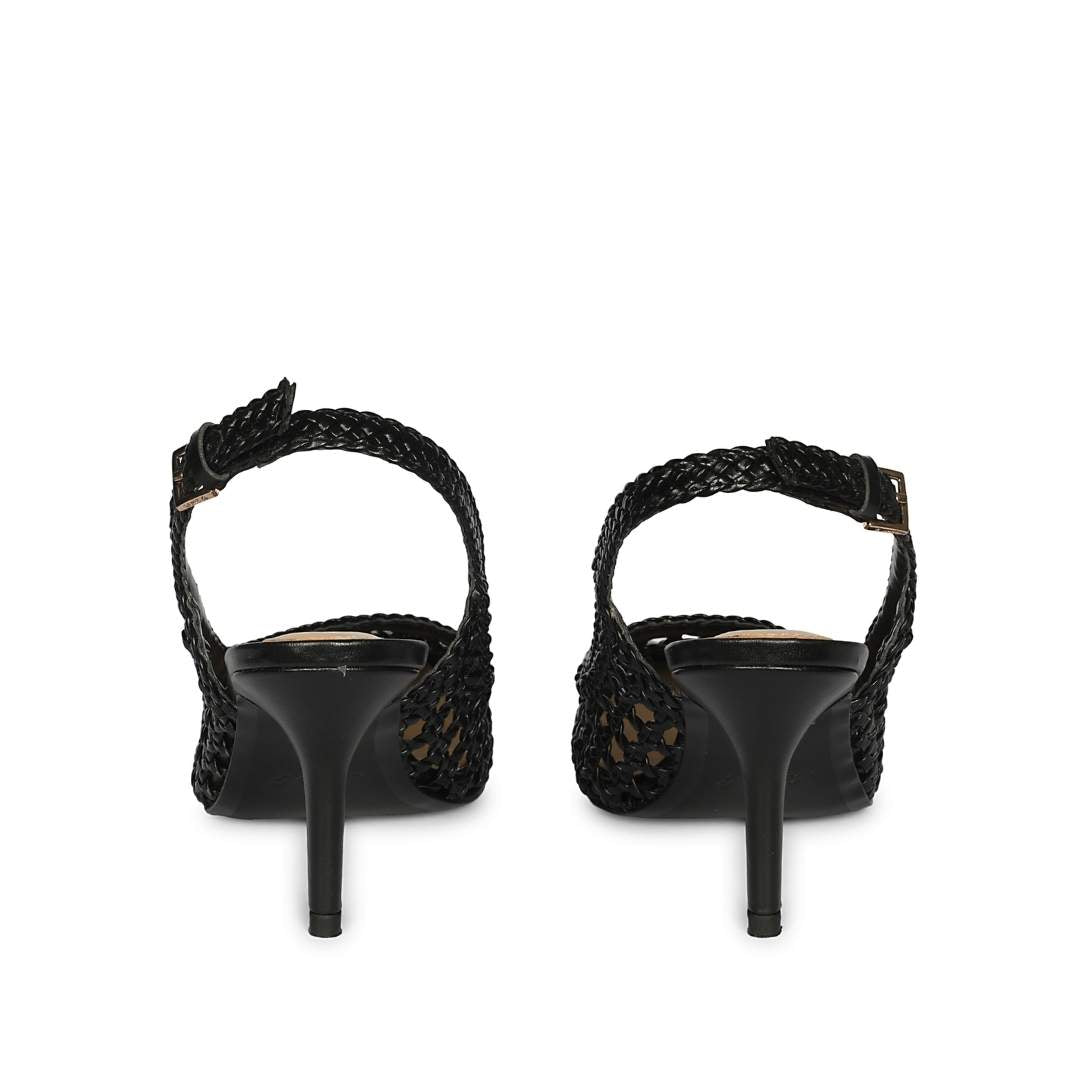 Saint Tamia Black  Hand Woven Leather Pumps